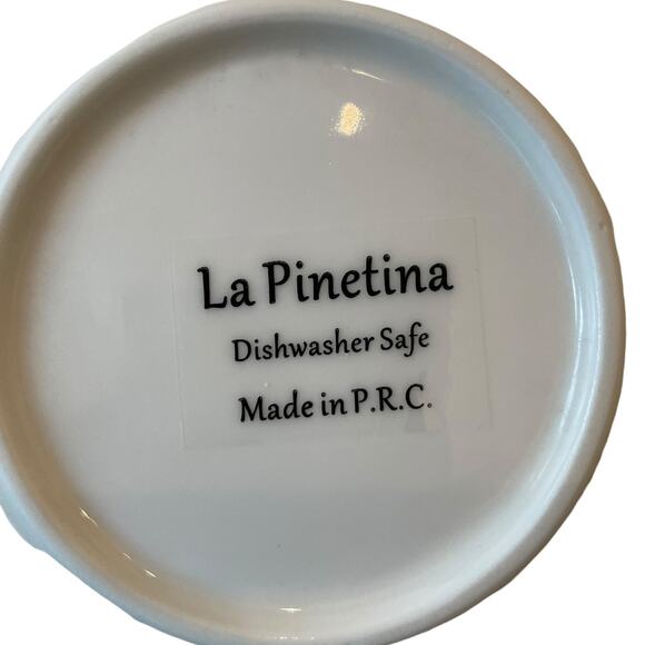 LA PINETINA Ceramic Appetizer Plates 8.5in Set of 4 White Gold Beaded Rim NEW - Picture 9 of 9